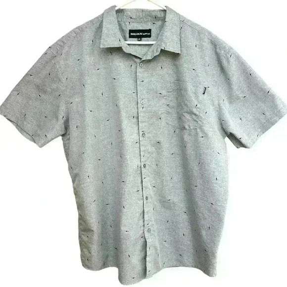 Molokai Surf Co. Lightning Bolt Button Up Shirt Gray XXL - Picture 1 of 7